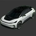 White Electric Vehicle With Black Roof Sleek Modern Exterior Design And Stylish Black Wheels