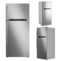 Modern Stainless Steel Refrigerator Freezer With Digital Control Panel And Sleek Design
