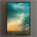 Stunning Cloudy Sky Image With Blue Green Yellow Tones And Fluffy Cloud Formations