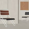 Modern Leisure Chairs With Metal Frames Pink And Black Leather Seats In Art Decor Interior