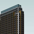 Modern High Rise Office Building With Surrounding Structures Green Lawn And Roads