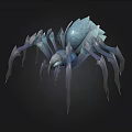 Fantasy Blue Gray Spider 3D Model With Multiple Legs And Detailed Design