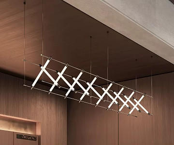 Modern Minimalist Chandelier Creative Chandelier Large Chandelier Long Strip Chandelier Art Chandelier 3d model