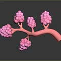 Medical Device 3D Anatomical Lung Structure for Medical Education Pink Branched with Spherical Parts
