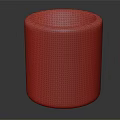 Cylindrical Ceramic Container With Terracotta Color And Geometric Square Pattern Design 3d model
