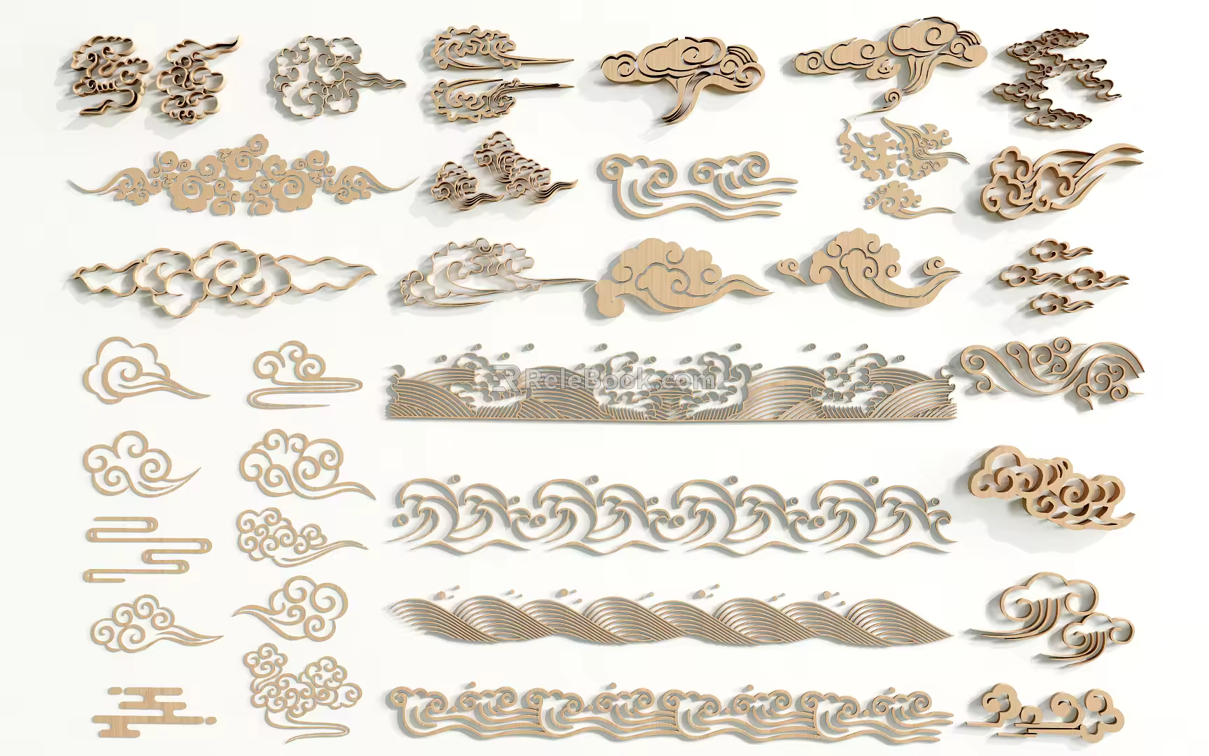 Chinese-style Carved Pattern Totem Window Carved Pane 3d model