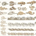 Chinese-style Carved Pattern Totem Window Carved Pane 3d model