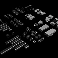 Assorted Hardware Tools Collection With Bolts Nuts Pipes Plates And Wrenches 3d model