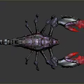 3D Futuristic Mechanical Scorpion Model With Purple Red Silver Metallic Design