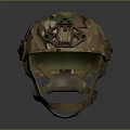 Tactical Camouflage Helmet With Adjustable Strap And Front Mounting Gear