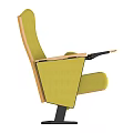 Yellow Single Sofa With Wooden Armrests Black Base And Modern Comfortable Design