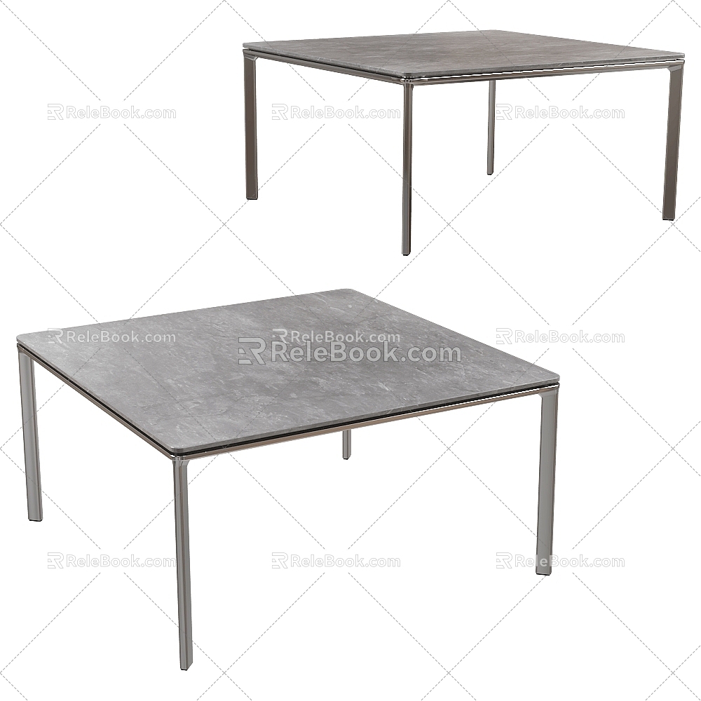 Modern Nordic Minimalist Coffee Table Square Coffee Table Stainless Steel Coffee Table Metal Coffee Table 3d model