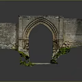 Ancient Stone Archway With Ruined Stone Walls Green Plants And Stone Path