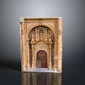 Ornate Classical Stone Carved Door with Arched Design and Architectural Decorative Details