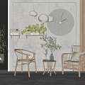 Modern leisure sofa combination single chair side table 3d model