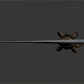 Traditional Long Handled Scythe Weapon with Metal Blade and Decorative Golden Brown Handle