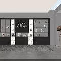 Modern Black Bookcase With Glass Doors Open Shelves Marble Details And Decorative Items