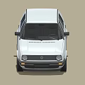 White Classic Volkswagen Hatchback With Sleek Body And Alloy Wheels