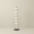 Modern Spiral Design White Floor Lamp With Gray Base For Home Decor 3d model