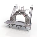 Industrial Mechanical Structure Featuring Metal Frame Platform Wheels And Support Components