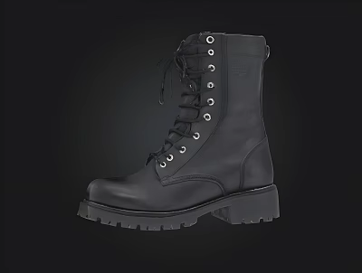 Boots Leather Boots High-top Shoes 3d model