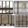 Chinese-style Screen Partition Chinese-style Carved Screen Wooden Partition Decorative Screen 3d model