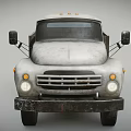 Classic White Truck With Wooden Cargo Bed And Retro Worn Appearance