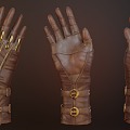 Medieval Leather Gloves Leather Hand Armor 3d model