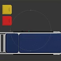 Medical Stretcher With Blue Mattress White Frame Yellow Block And Wheels For Hospital Use