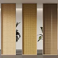 Woven Room Dividers In Three Colors With Indoor Green Plants