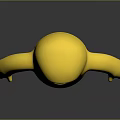 Golden Shiny Cartoon Creature Character With Round Body And Black Eyes