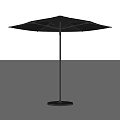 Modern Black Outdoor Umbrella With Sturdy Pole And Round Base