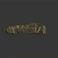 Wood and Stone Semicircular Structure Covered with Green Plants and Ancient Style