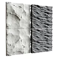 Interior Decorative Stone Wall Panels with White Rough and Dark Wavy Textures