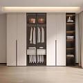 Modern Wardrobe Interior Design With Glass Doors Shelves And Hanging Clothes