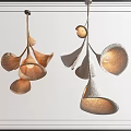 Artistic Modern Chandelier Design Featuring Multiple Petal Shaped Metal Elements For Interior Decor 3d model