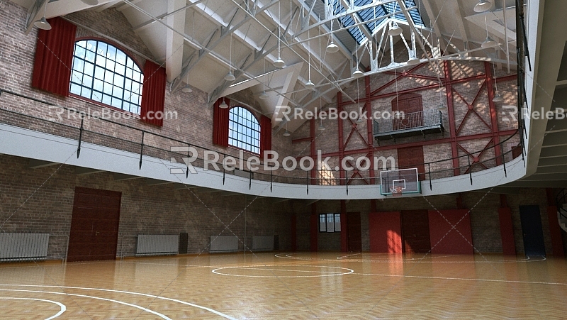 modern basketball hall 3d model