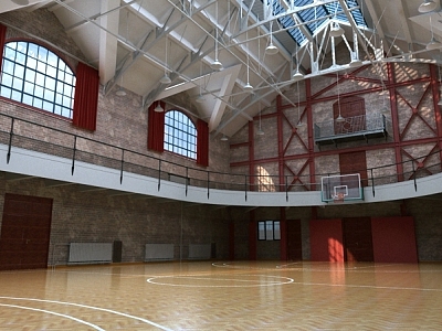 modern basketball hall 3d model