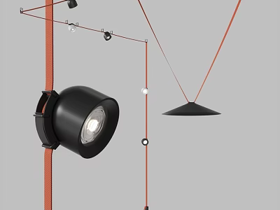 Modern Black Downlights And Spotlights With Adjustable Hanging Design For Interior Lighting 3d model