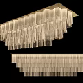Modern Layered Crystal Ceiling Light With Rectangular Design And Illuminated Glass