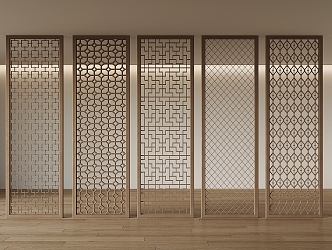 New Chinese-style screen partition 3d model