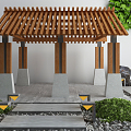 New Chinese Style Pavilion Garden Landscape Sick Leisure Pavilion 3d model