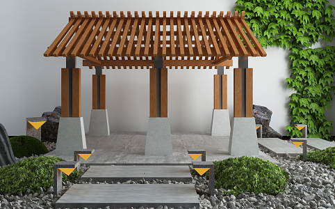 New Chinese Style Pavilion Garden Landscape Sick Leisure Pavilion 3d model