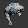 Man Wearing Blue Surgical Cap Scrubs White Coat as Medical Professional with Stethoscope