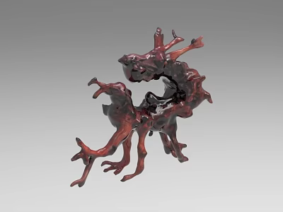 Intricate Wooden Sculpture Artistic Carving With Twisted Branches And Natural Texture 3d model