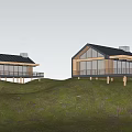 Modern Detached Villa With Hillside Garden Large Glass Windows And Scenic View
