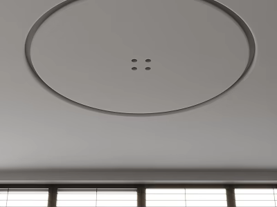 Minimalist Modern Round Chandelier With Circular Ceiling Design And Soft Lighting For Interior 3d model
