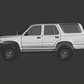 Silver Classic SUV With Off Road Tires Sturdy Body Lines And Reflective Surface