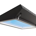 Modern Black Square Ceiling Light With LED Illumination And Transparent Acrylic Panel 3d model