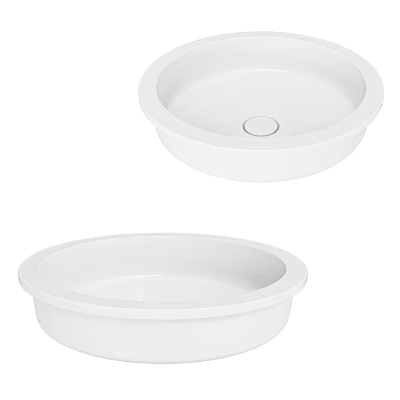 White Round Ceramic Washbasin Design For Modern Bathroom Interiors 3d model